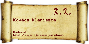 Kovács Klarissza névjegykártya